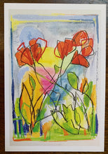 Load image into Gallery viewer, ABSTRACTED POPPIES - postcard/miniprint
