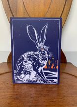 Load image into Gallery viewer, SUNSET HARE - folded card
