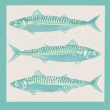 Load image into Gallery viewer, THREE MACKEREL - folded card
